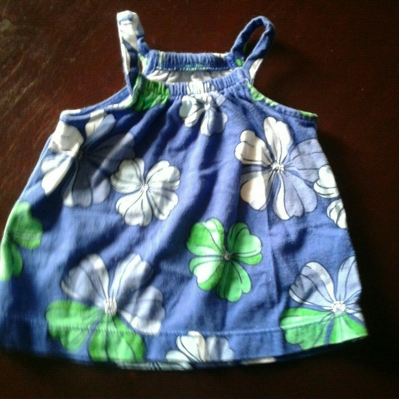 Carters Girls Size 3 Months Blue Floral Top & Bot - Picture 5 of 7